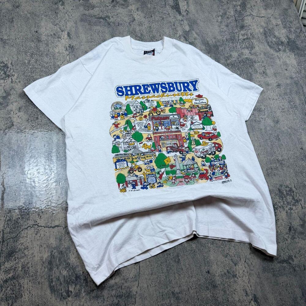 Vintage 1991 Shrewsbury Jumbo Print Front & Back Hit Size XL